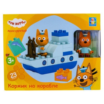 Три кота Игровой набор конструктор Коржик на корабле, Т19755